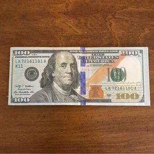 Kids 100 Dollar Bill Soft Plush Wallet Ben Franklin Cash